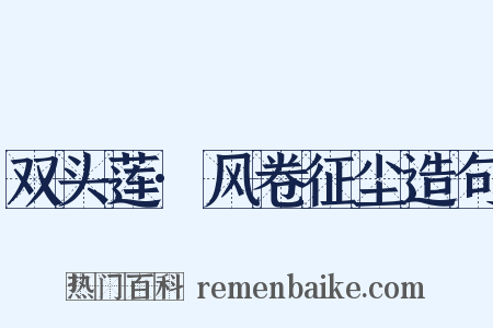 双头莲·风卷征尘造句是什么意思的图片
